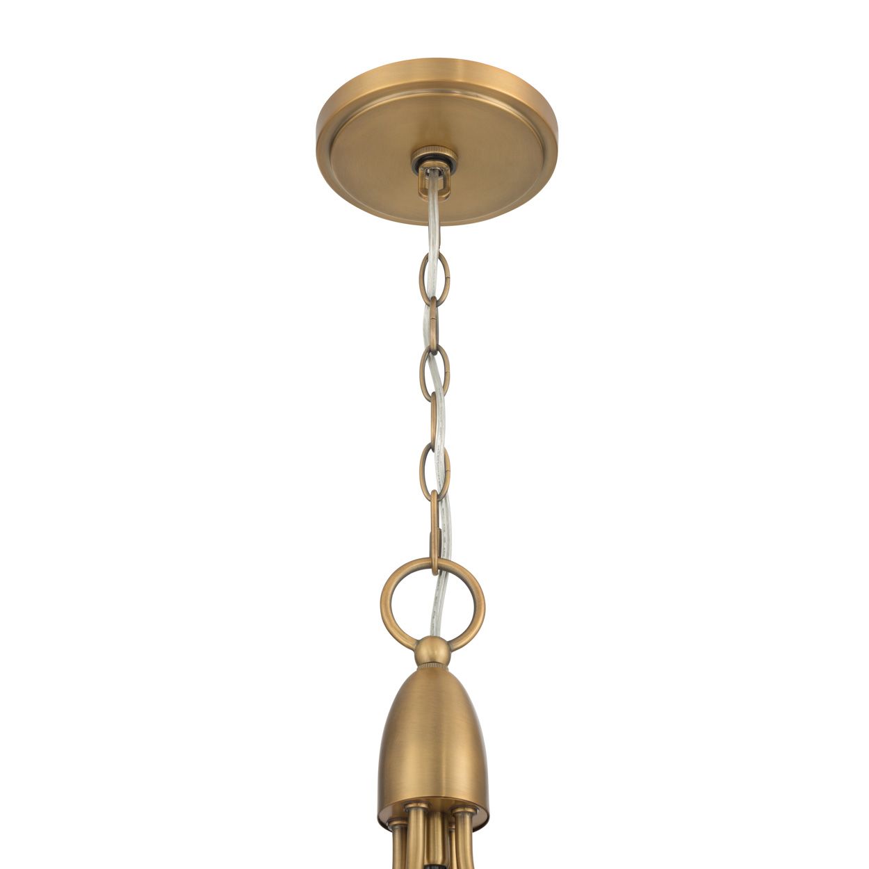 Minka Lavery Althira 6-Light 32.25-in Legacy Brass Pendant with White Shade