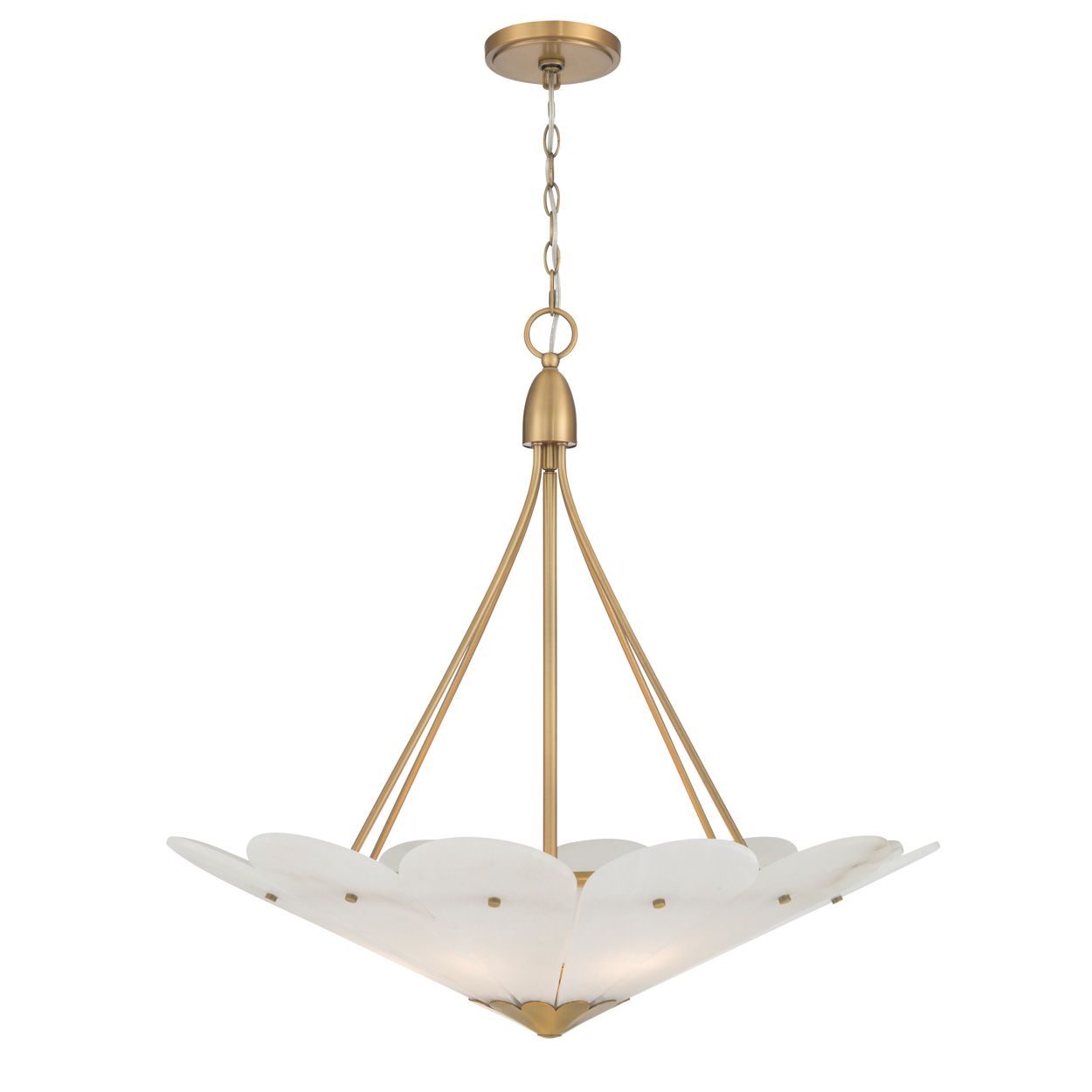 Minka Lavery Althira 6-Light 32.25-in Legacy Brass Pendant with White Shade