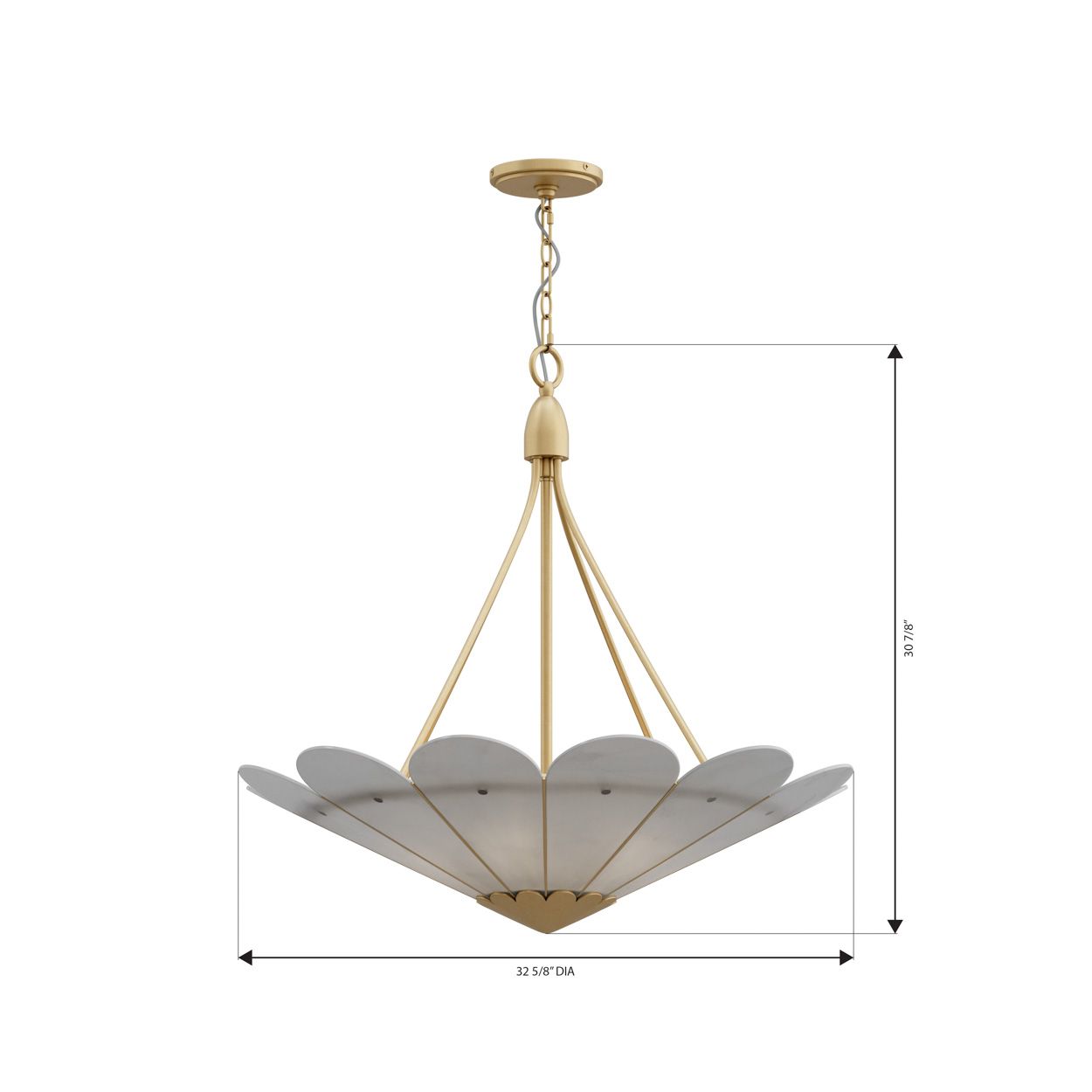 Minka Lavery Althira 6-Light 32.25-in Legacy Brass Pendant with White Shade