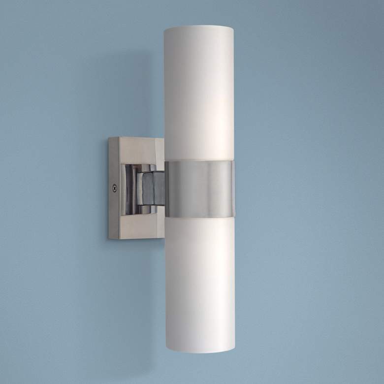 Image 1 Minka Lavery Andres 13 1/2" High Brushed Nickel 2-Light Wall Sconce