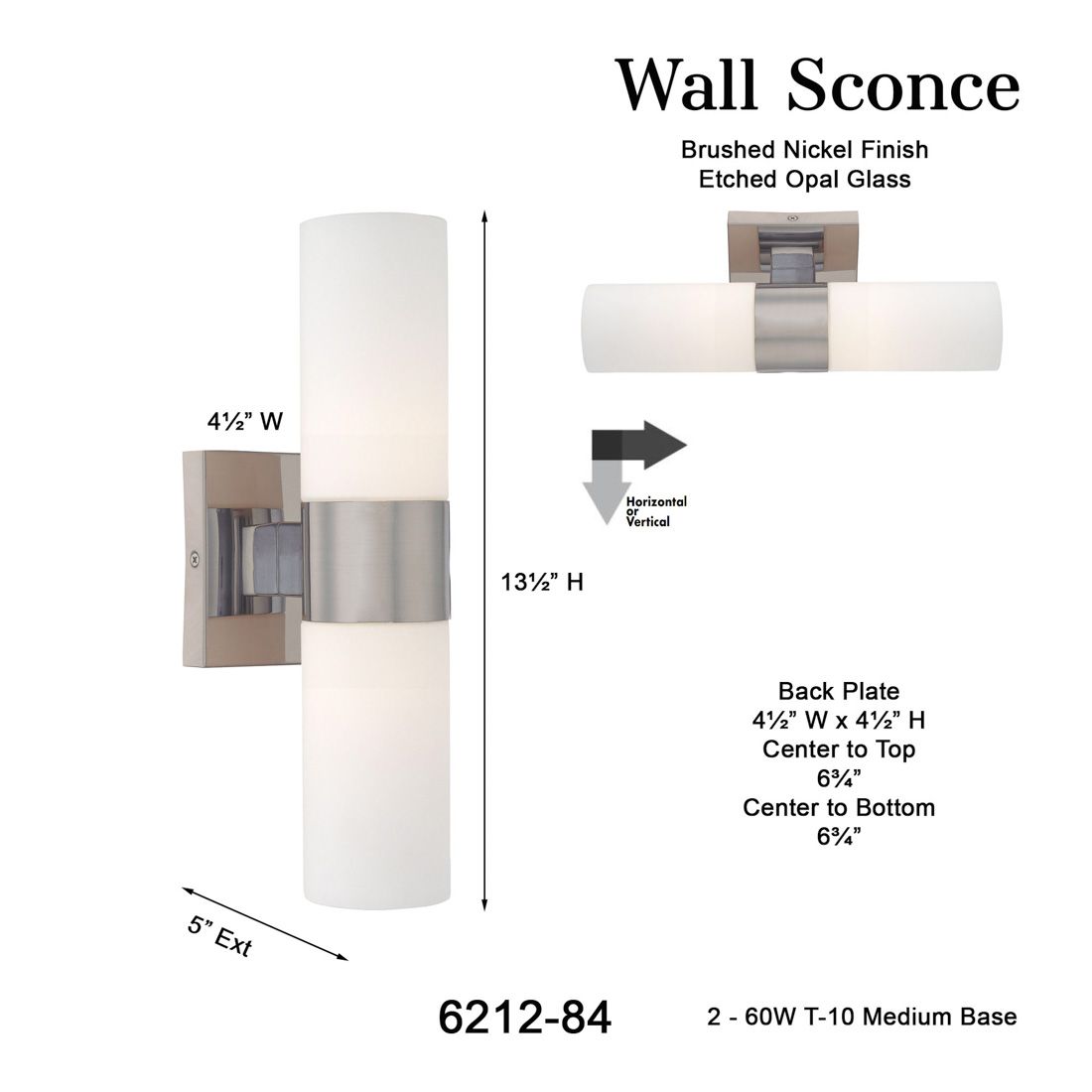 Minka Lavery Andres 13 1/2" High Brushed Nickel 2-Light Wall Sconce