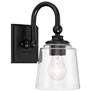1_Minka Lavery Antonia 1-Light 5.5-in Black Wall Sconce with Glass Shade