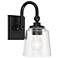 Minka Lavery Antonia 1-Light 5.5-in Black Wall Sconce with Glass Shade