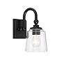2_Minka Lavery Antonia 1-Light 5.5-in Black Wall Sconce with Glass Shade more views