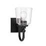 3_Minka Lavery Antonia 1-Light 5.5-in Black Wall Sconce with Glass Shade more views