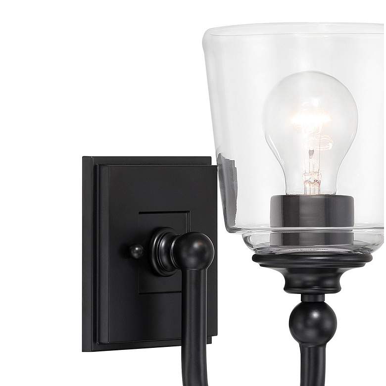 Image 4 Minka Lavery Antonia 1-Light 5.5-in Black Wall Sconce with Glass Shade more views