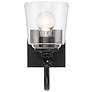 5_Minka Lavery Antonia 1-Light 5.5-in Black Wall Sconce with Glass Shade more views