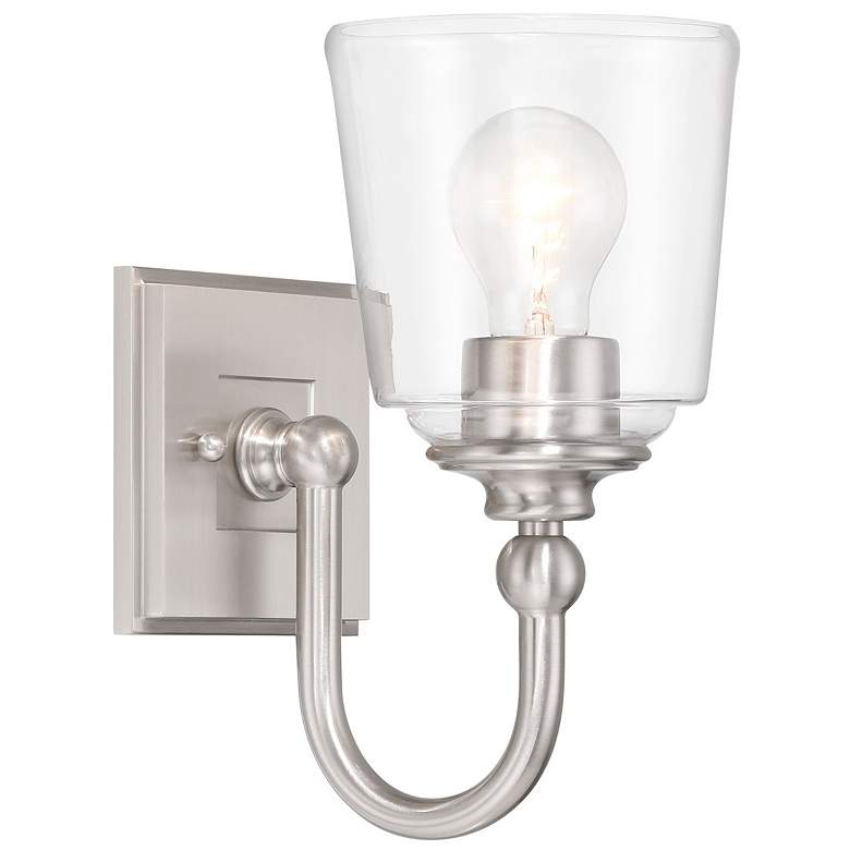 Image 3 Minka Lavery Antonia 1-Light 5.5-in Brushed Nickel Wall Sconce with Shade more views