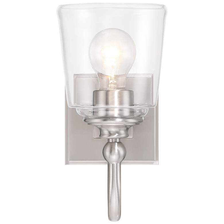 Image 4 Minka Lavery Antonia 1-Light 5.5-in Brushed Nickel Wall Sconce with Shade more views