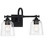 2_Minka Lavery Antonia 2-Light 17.38-in Black Vanity Light with Glass Shades