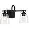 Minka Lavery Antonia 2-Light 17.38-in Black Vanity Light with Glass Shades