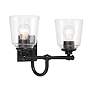 3_Minka Lavery Antonia 2-Light 17.38-in Black Vanity Light with Glass Shades more views
