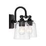 5_Minka Lavery Antonia 2-Light 17.38-in Black Vanity Light with Glass Shades more views