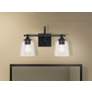 6_Minka Lavery Antonia 2-Light 17.38-in Black Vanity Light with Glass Shades more views