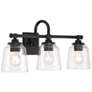1_Minka Lavery Antonia 3-Light 25.25-in Black Vanity Light with Glass Shades
