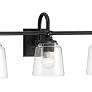 3_Minka Lavery Antonia 3-Light 25.25-in Black Vanity Light with Glass Shades more views