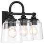 4_Minka Lavery Antonia 3-Light 25.25-in Black Vanity Light with Glass Shades more views