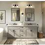 6_Minka Lavery Antonia 3-Light 25.25-in Black Vanity Light with Glass Shades more views