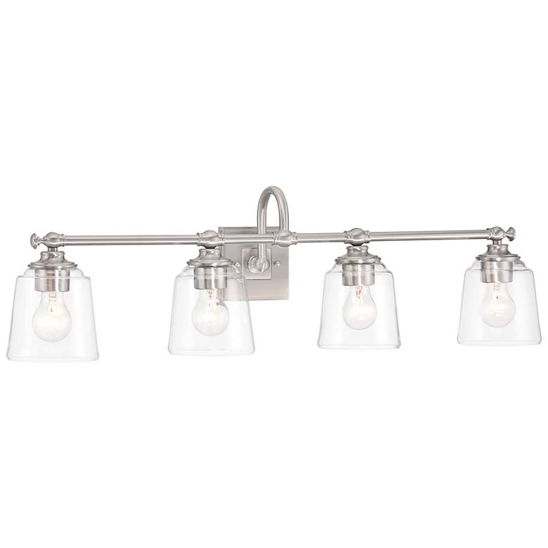 Image 2 Minka Lavery Antonia 4-Light 35-in Brushed Nickel Vanity Light with Shades more views