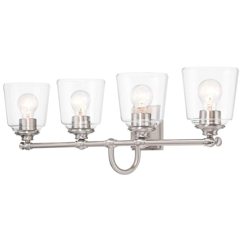 Image 3 Minka Lavery Antonia 4-Light 35-in Brushed Nickel Vanity Light with Shades more views