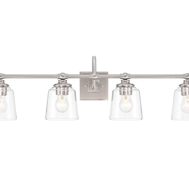 Image 4 Minka Lavery Antonia 4-Light 35-in Brushed Nickel Vanity Light with Shades more views