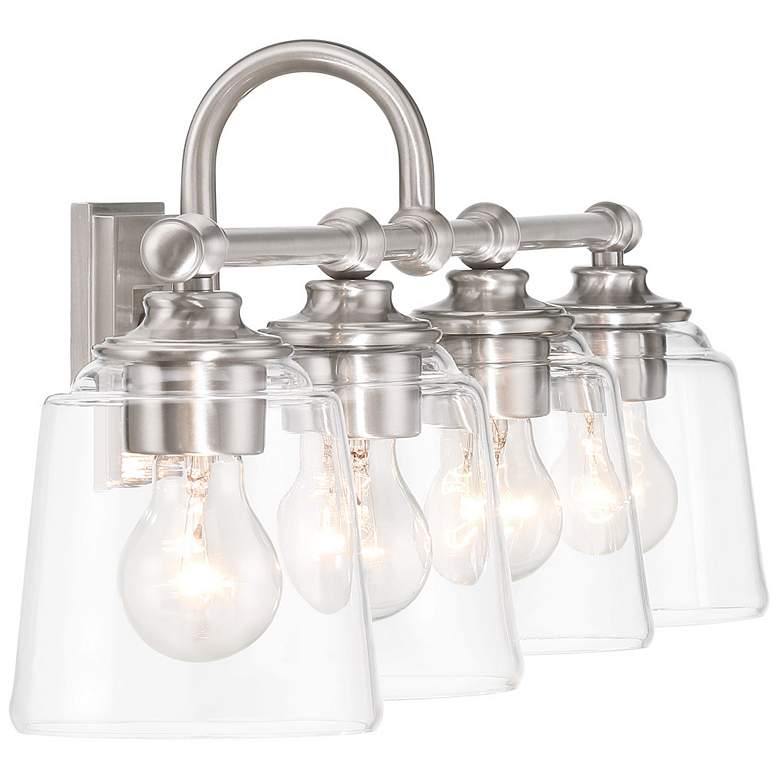 Image 5 Minka Lavery Antonia 4-Light 35-in Brushed Nickel Vanity Light with Shades more views