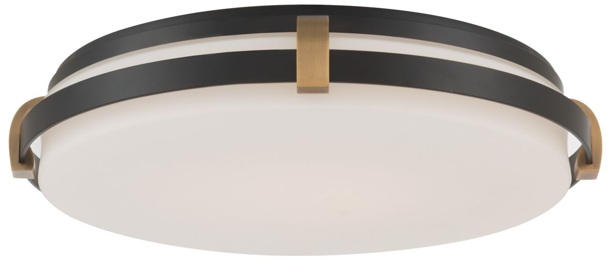 Minka Lavery Arclume 5CCT LED 14.75-in Black n Brass Flush Mount with Shade