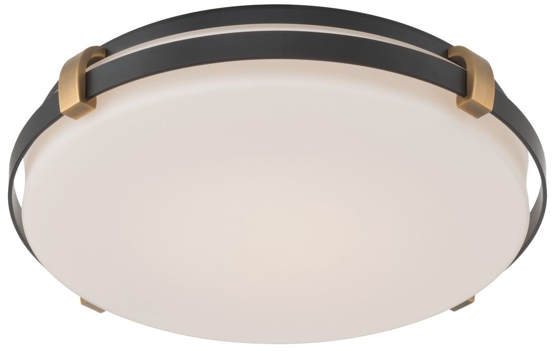 Image 5 Minka Lavery Arclume 5CCT LED 14.75-in Black n Brass Flush Mount with Shade more views
