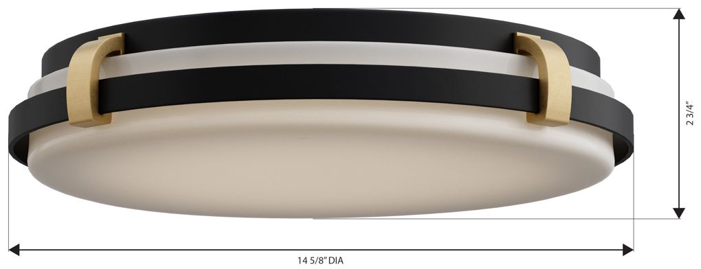 Image 7 Minka Lavery Arclume 5CCT LED 14.75-in Black n Brass Flush Mount with Shade more views