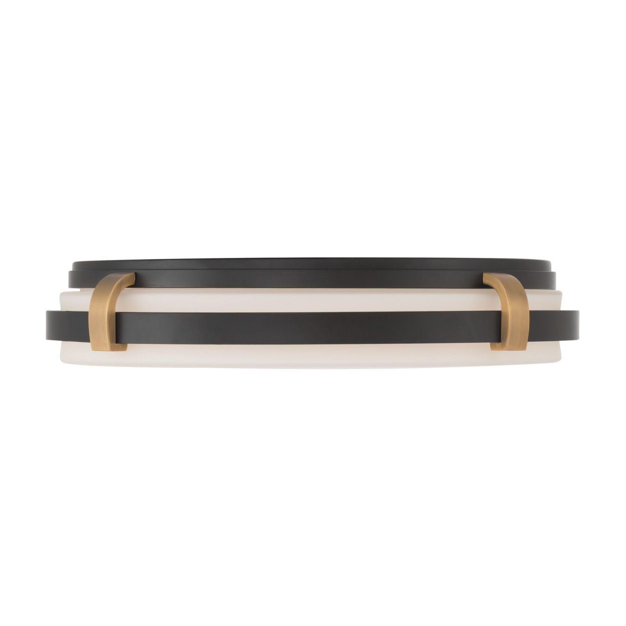 Minka Lavery Arclume 5CCT LED 14.75-in Black n Brass Flush Mount with Shade