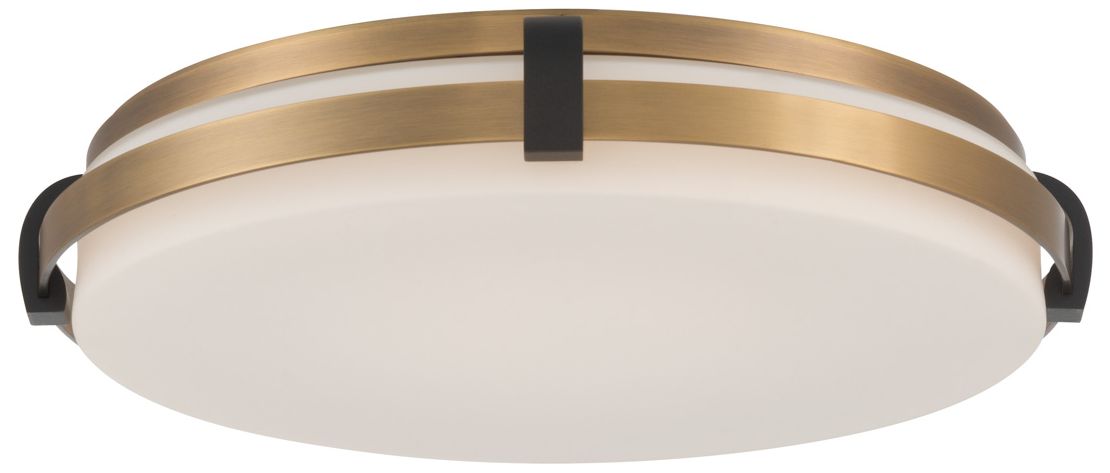 Minka Lavery Arclume 5CCT LED 14.75-in Brass n Black Flush Mount with Shade