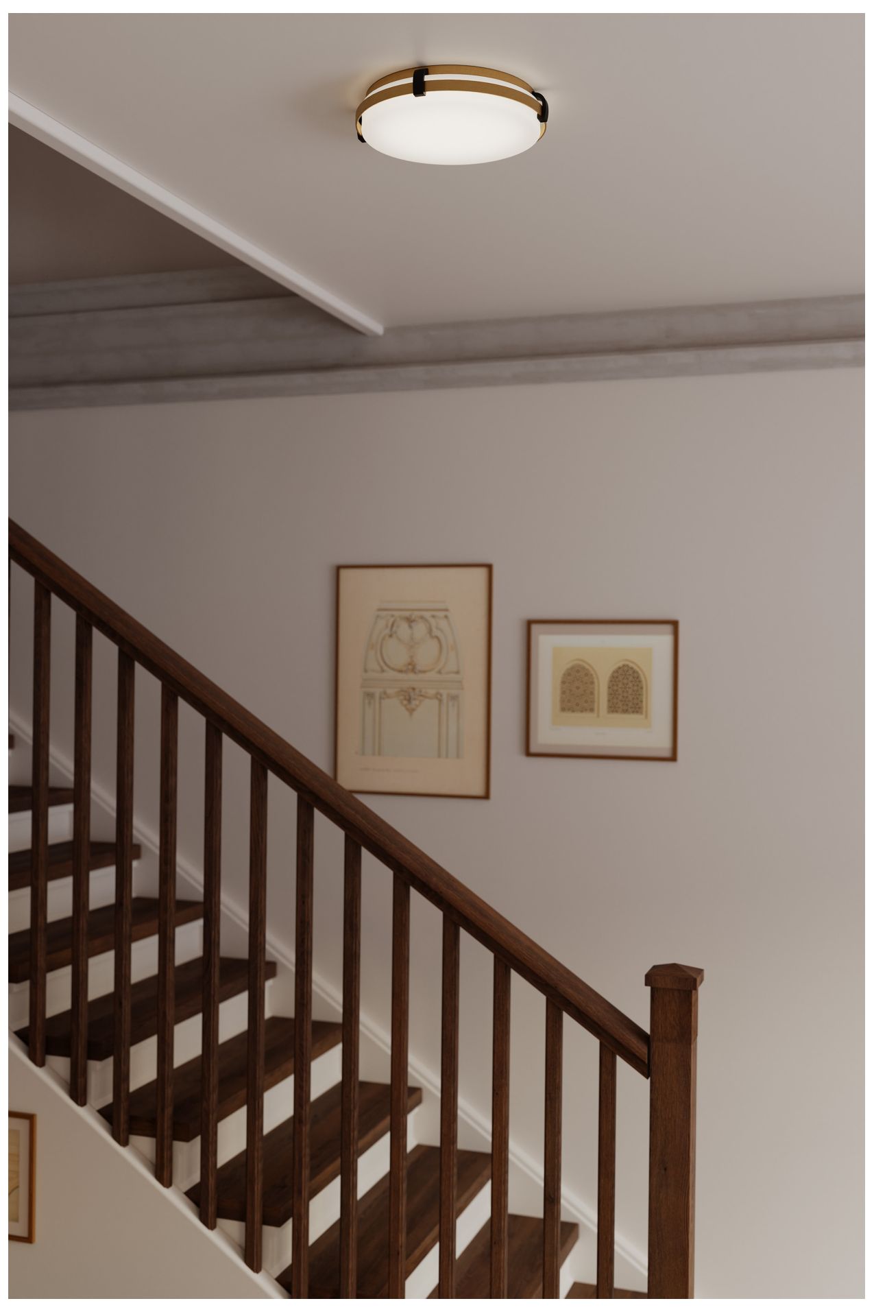 Image 2 Minka Lavery Arclume 5CCT LED 14.75-in Brass n Black Flush Mount with Shade more views