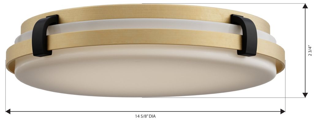 Image 7 Minka Lavery Arclume 5CCT LED 14.75-in Brass n Black Flush Mount with Shade more views