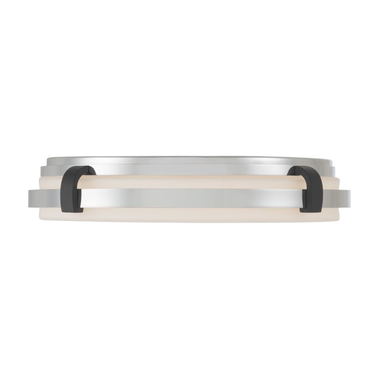 Minka Lavery Arclume 5CCT LED 14.75in Chrome n Black Flush Mount with Shade
