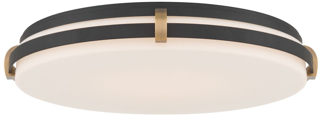 Minka Lavery Arclume 5CCT LED 18.75-in Black n Brass Flush Mount with Shade