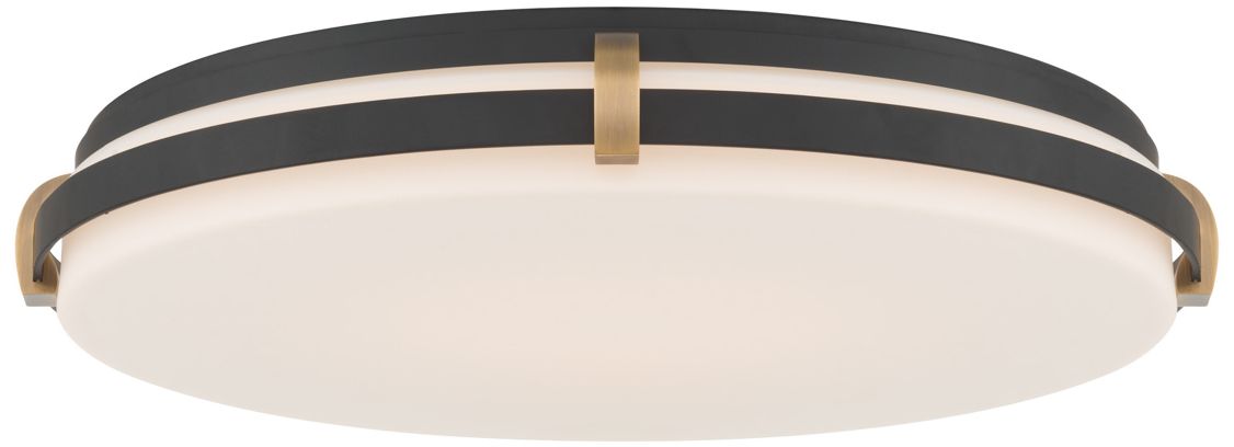 Image 3 Minka Lavery Arclume 5CCT LED 18.75-in Black n Brass Flush Mount with Shade more views