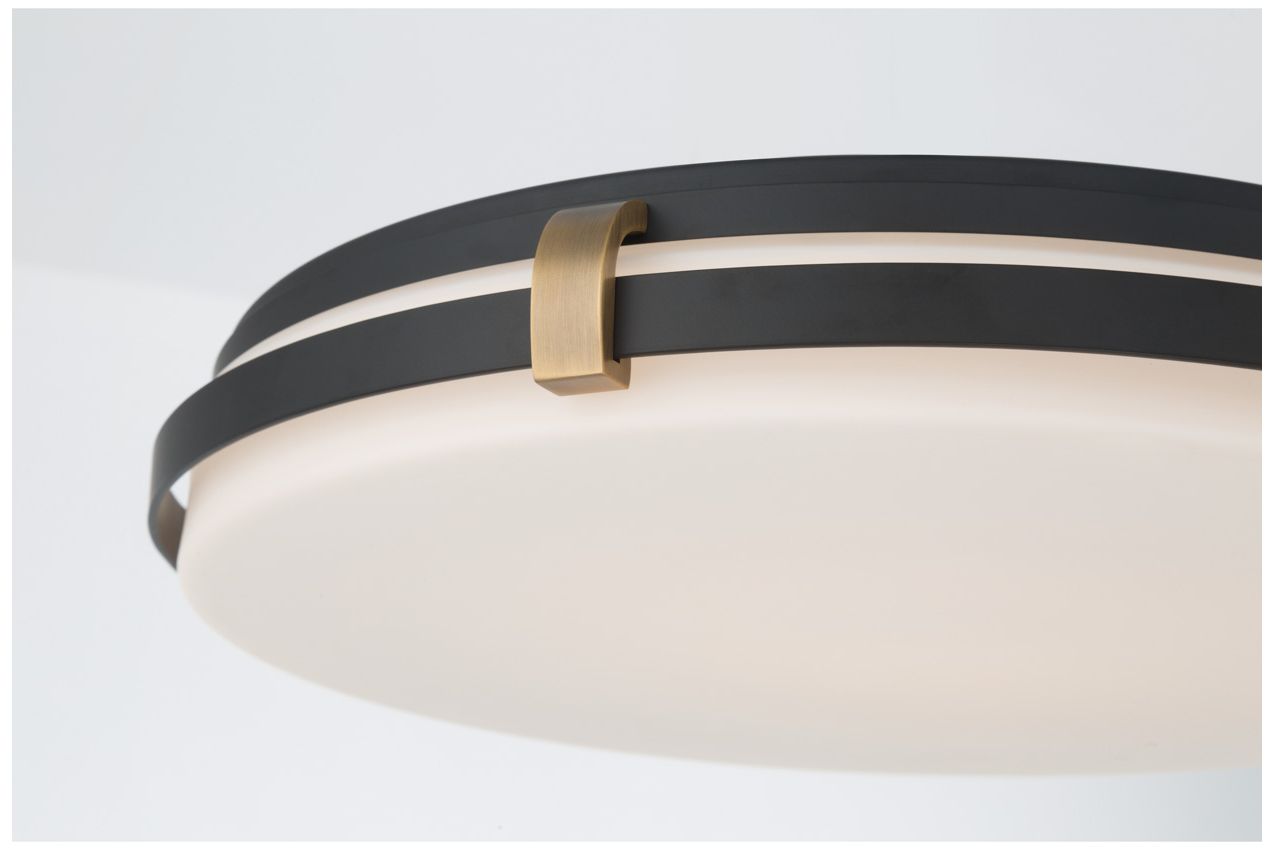 Image 5 Minka Lavery Arclume 5CCT LED 18.75-in Black n Brass Flush Mount with Shade more views