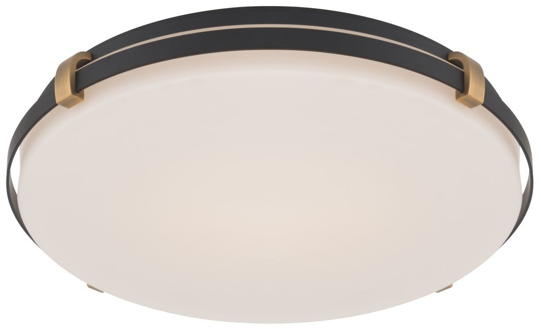 Image 6 Minka Lavery Arclume 5CCT LED 18.75-in Black n Brass Flush Mount with Shade more views
