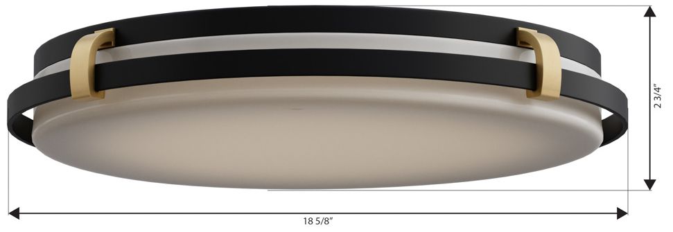 Minka Lavery Arclume 5CCT LED 18.75-in Black n Brass Flush Mount with Shade