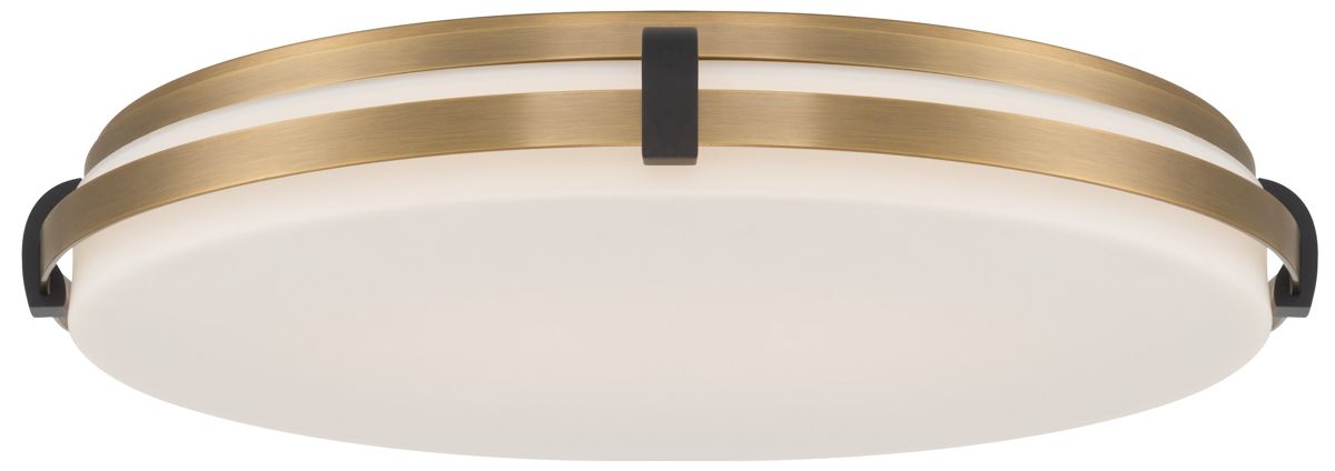 Minka Lavery Arclume 5CCT LED 18.75-in Brass n Black Flush Mount with Shade