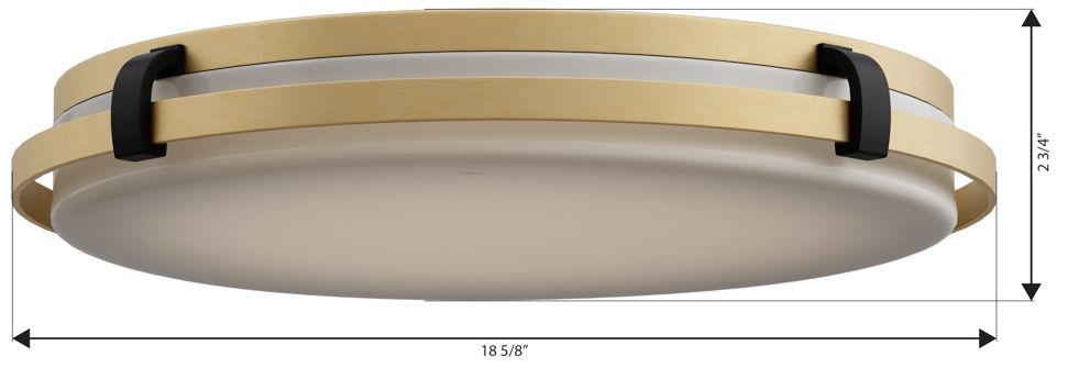Minka Lavery Arclume 5CCT LED 18.75-in Brass n Black Flush Mount with Shade