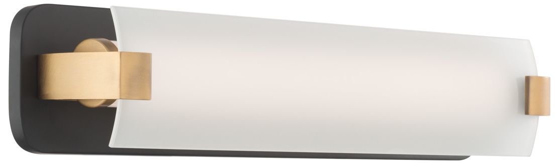 Image 3 Minka Lavery Arclume LED 24-in Black and Brass Vanity Light Bar with Shade more views