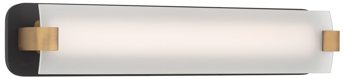 Image 6 Minka Lavery Arclume LED 24-in Black and Brass Vanity Light Bar with Shade more views