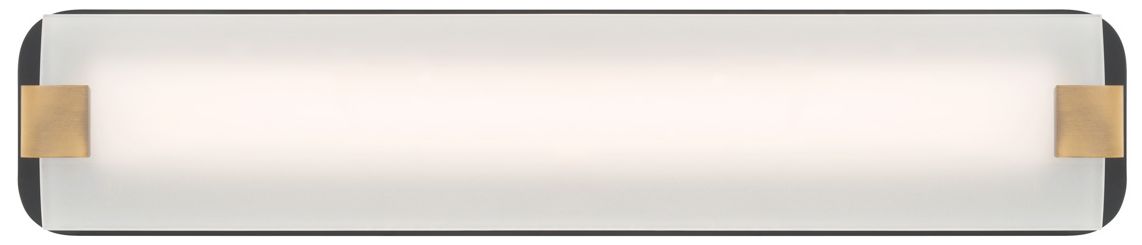 Image 7 Minka Lavery Arclume LED 24-in Black and Brass Vanity Light Bar with Shade more views