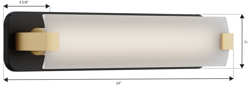 Minka Lavery Arclume LED 24-in Black and Brass Vanity Light Bar with Shade