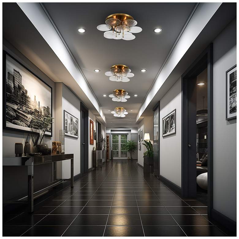 Image 2 Minka-Lavery Artze 25" 4-Light Soft Brass Flush Mount Ceiling Light more views