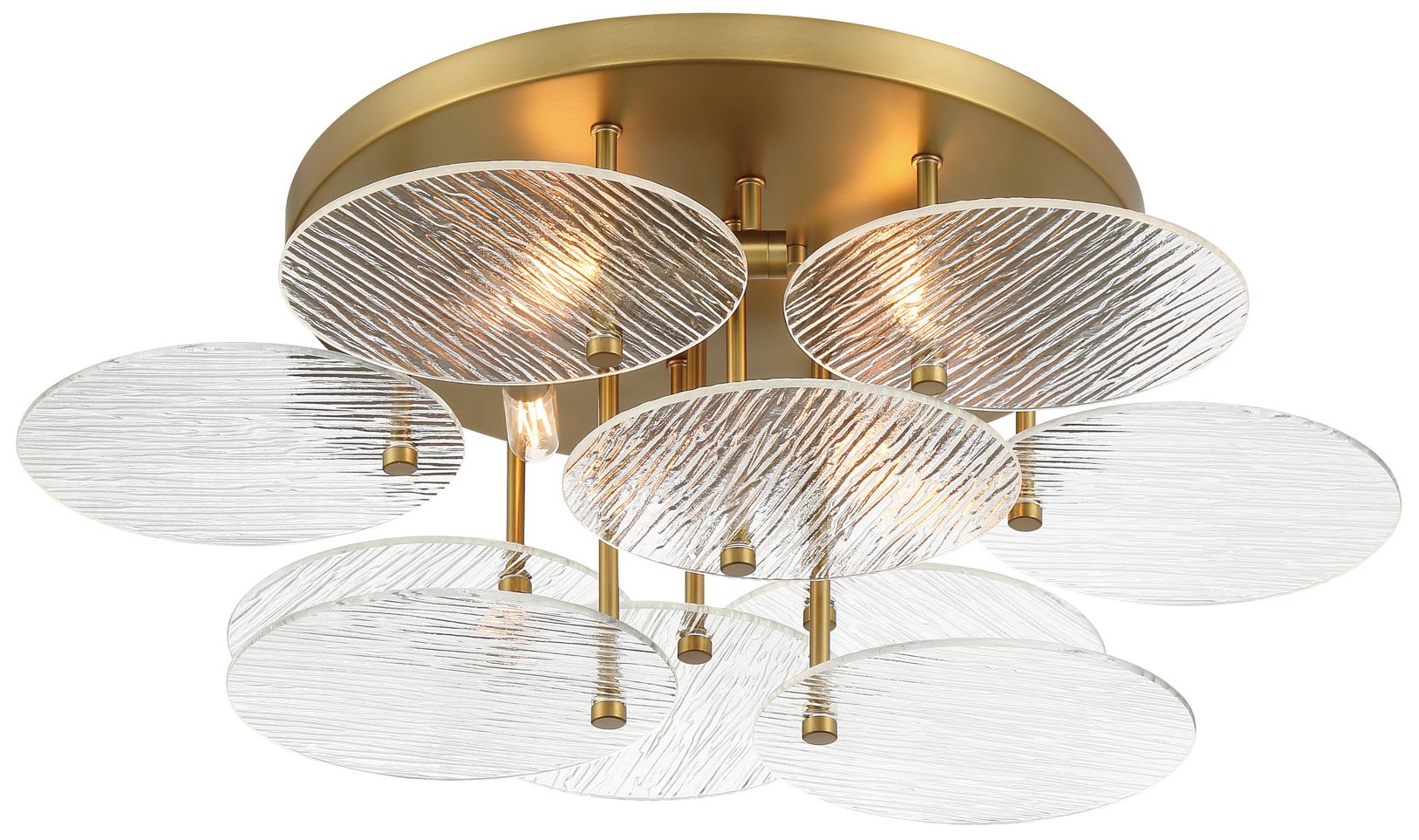 Image 3 Minka-Lavery Artze 25" 4-Light Soft Brass Flush Mount Ceiling Light more views
