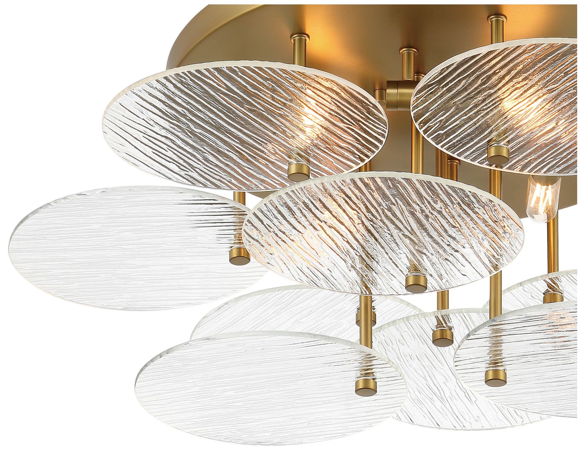 Image 4 Minka-Lavery Artze 25" 4-Light Soft Brass Flush Mount Ceiling Light more views