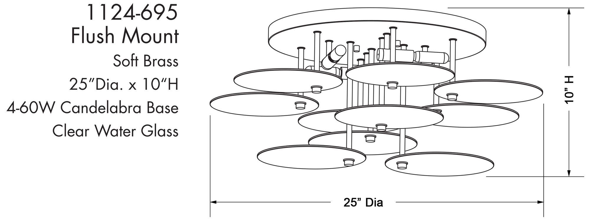 Image 7 Minka-Lavery Artze 25" 4-Light Soft Brass Flush Mount Ceiling Light more views