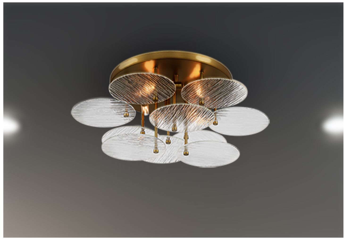 Minka-Lavery Artze 25" 4-Light Soft Brass Flush Mount Ceiling Light
